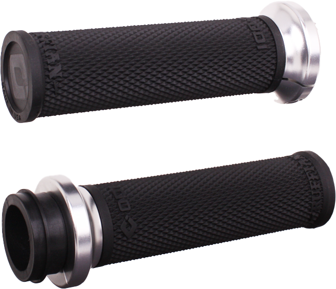 ODI Rufian Grips Tbw 1 inch Black/Silver - Performance Motorcycle Hand Grips
