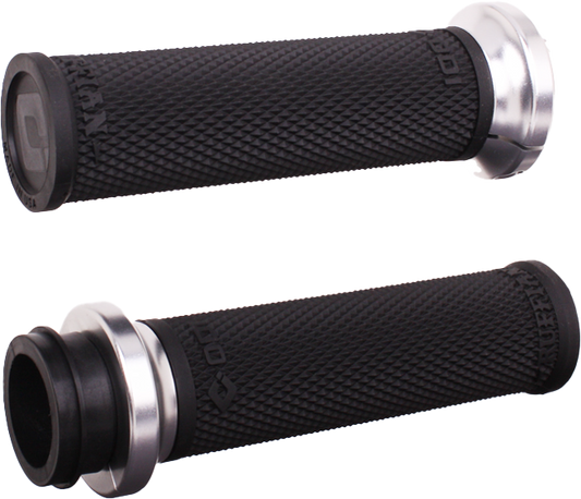 ODI Rufian Grips Tbw 1 inch Black/Silver - Performance Motorcycle Hand Grips