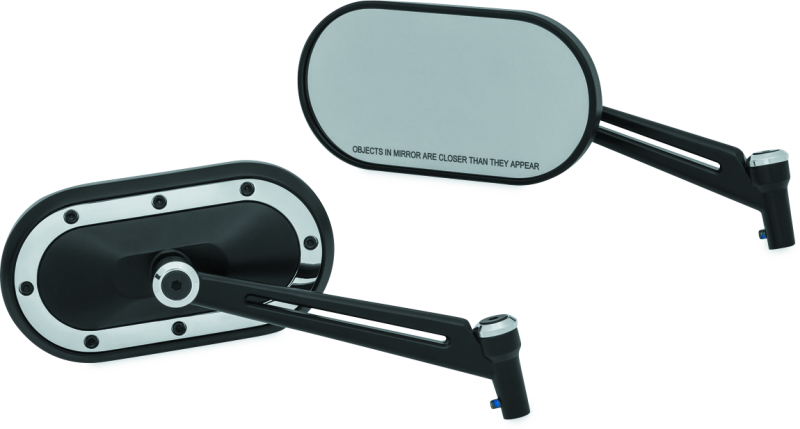 Kuryakyn Heavy Industry Mirrors Satin Black & Chrome - Part Number kur1766