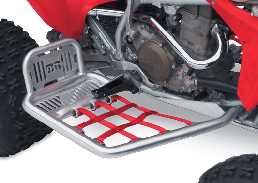 DG Performance Heel Guard Nerf Bar for Honda TRX (1999-2014) - Silver and Red, Part #607-2135 - Kelly Motorsports