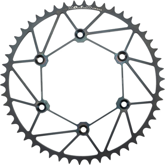Dirt Tricks Chromoly Steel and Zirconium Rear Sprocket for KTM & Husqvarna 50 Teeth - Black Finish - Kelly Motorsports