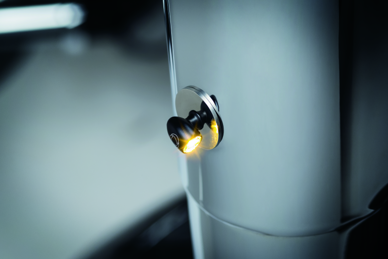 Kuryakyn Kellermann Atto Clear Lens Amber LED Lights in Satin Black