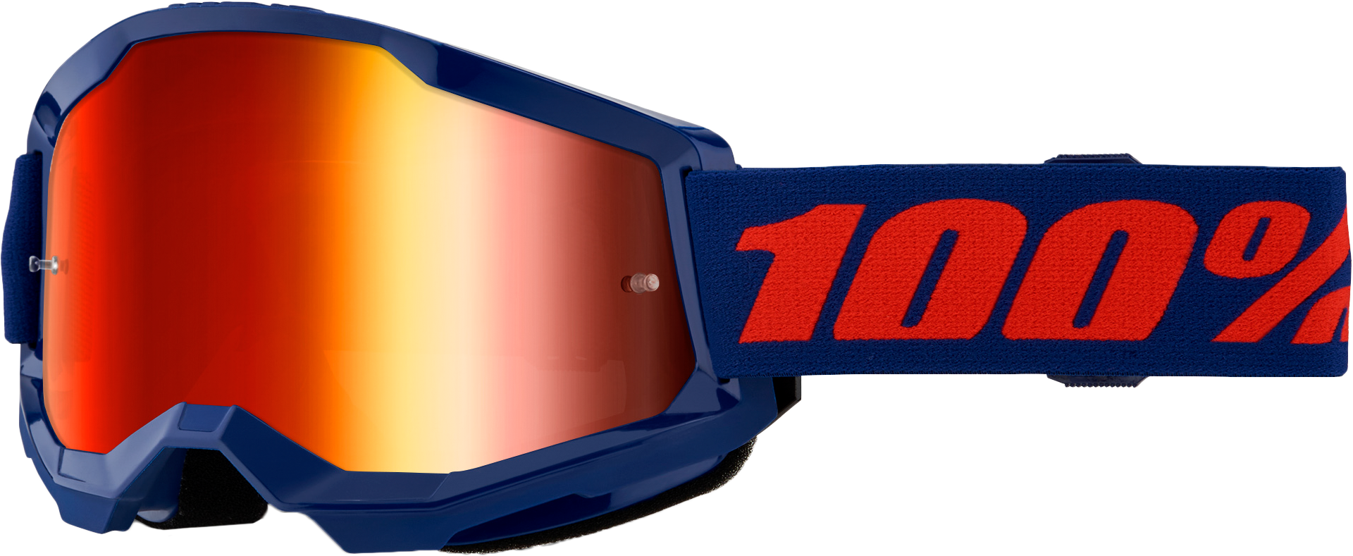 100-Percent Strata 2 Goggle Navy Mirror Red Lens - High-Performance Cycling Eyewear