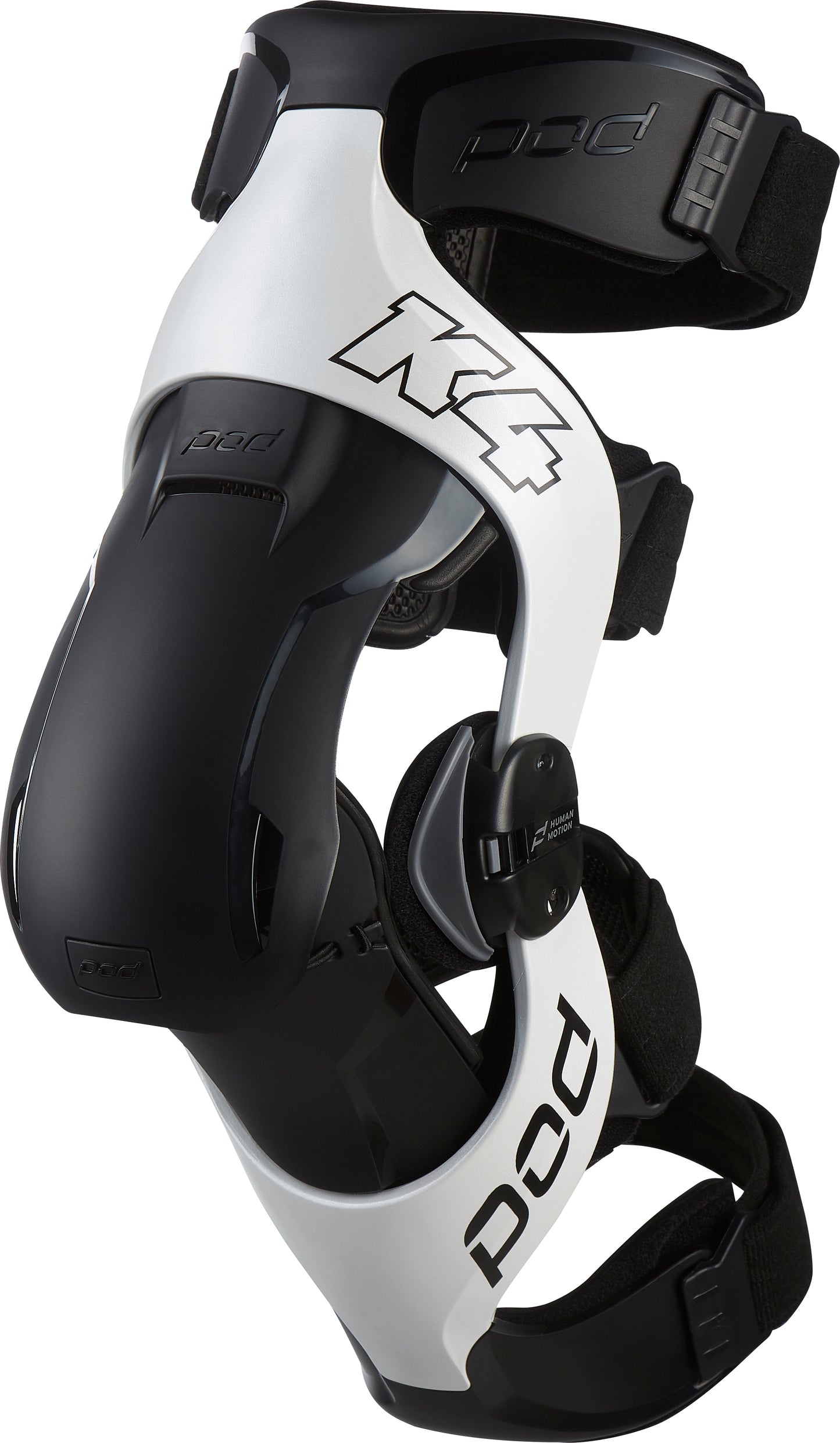 POD K4 V2.0 Knee Brace (Left) White/Black XL/2X – Impact-Modified Frame & Multi-Sport Protection