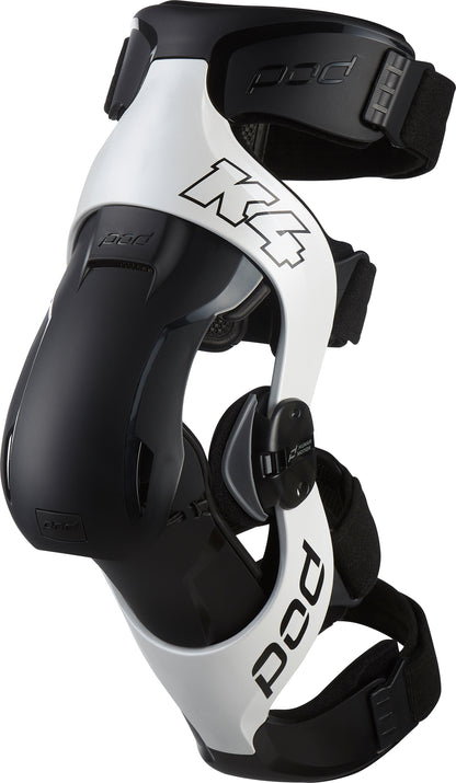 POD K4 V2.0 Knee Brace (Left) White/Black XL/2X – Impact-Modified Frame & Multi-Sport Protection