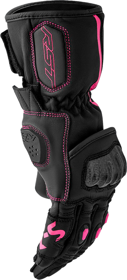 RST Women’s S1 Leather Glove Black and Pink, Large - Part Number 103653PNK-08