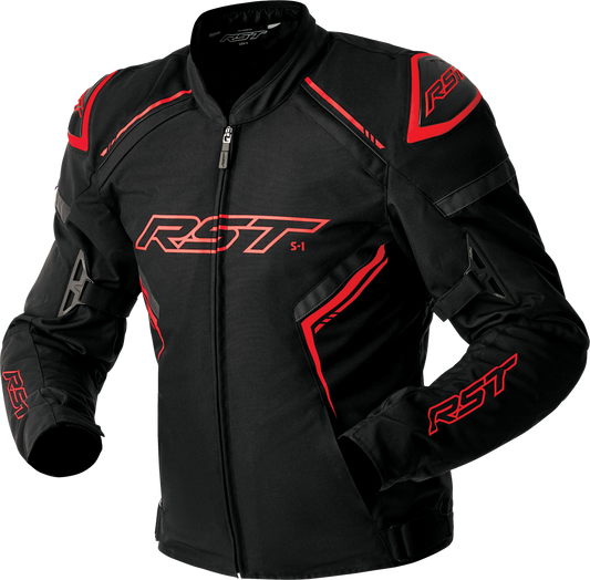 RST S1 D3o Textile Jacket in Red/Black/Grey, XL – Durable Motorcycle Gear