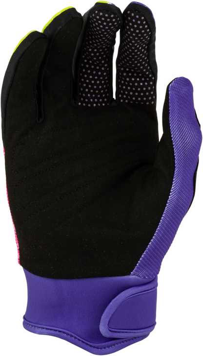 F 16 Raze Gloves Purple/Pink/Yellow Lg