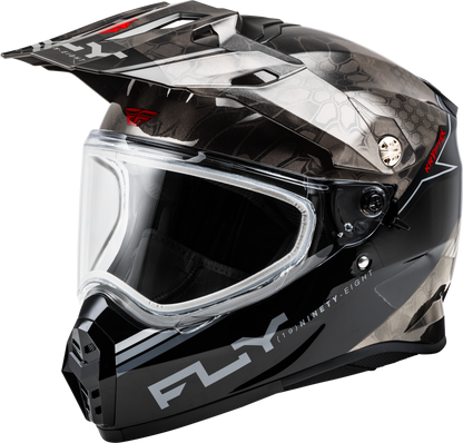 Fly Racing Trekker CW Conceal Helmet Dual Shield Large - Black, Grey & White