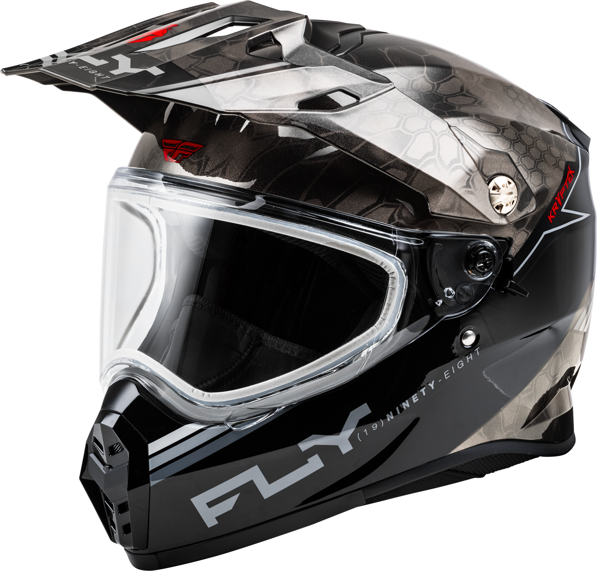 Fly Racing Trekker Cw Conceal Helmet with Dual Shields - Black/Grey/White, Small