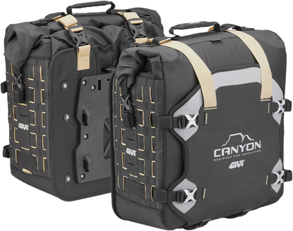 GIVI Canyon ADV Saddlebags 35L Each - Black, Part Number GRT709B
