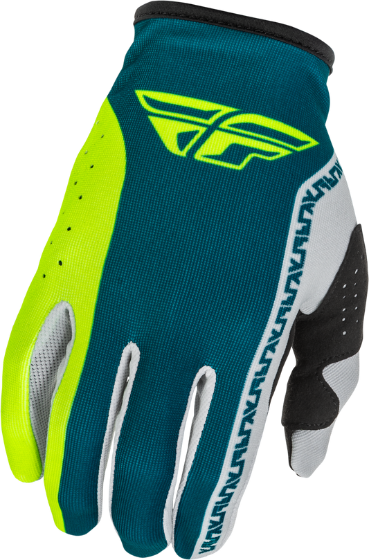 FLY RACING YOUTH LITE GLOVES GREY/LIME/TEAL YS'YS