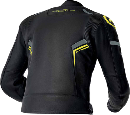 RST S1 D3o Leather Jacket Black/Grey/Fluorescent Yellow Small - Durable Motorcycle Gear