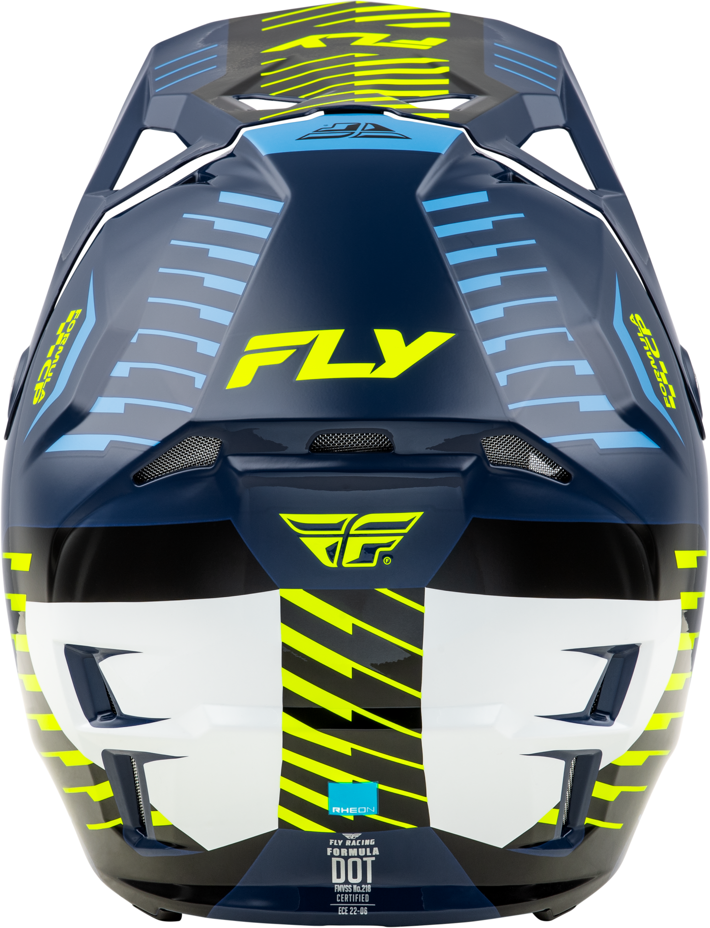 FLY RACING YOUTH FORMULA CP SLICE HELMET NAVY/HI-VIS/WHITE YL'YL