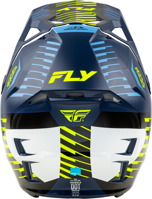 FLY RACING YOUTH FORMULA CP SLICE HELMET NAVY/HI-VIS/WHITE YL'YL