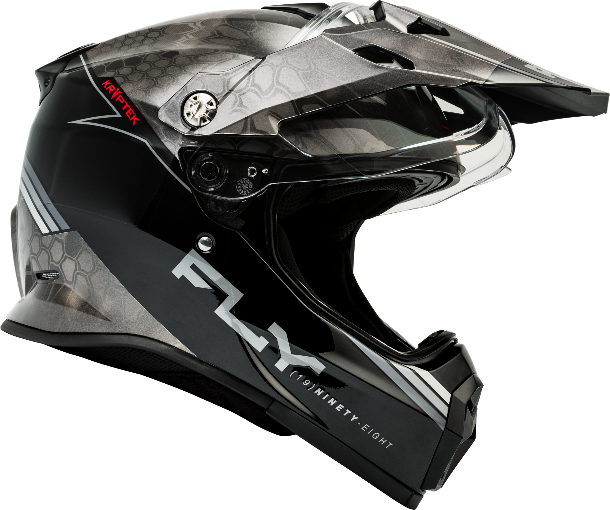 Fly Racing Trekker Kryptek Conceal Helmet - Black/Grey/White Medium