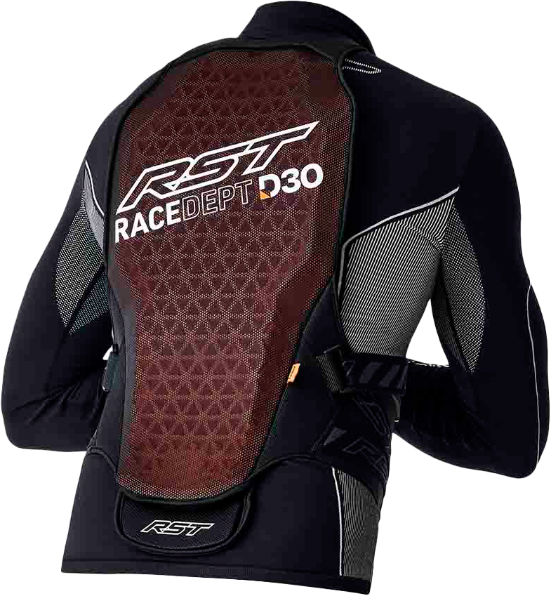 RST Race Department D30 Harness Back Large - Adjustable TPR Braces and Memory Foam Coccyx Protection