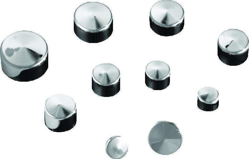 Kuryakyn Kool Kaps 5/16 inch Socket Head Chrome Bolt Covers - Easy Install, Aerospace GFP Polymer, Pack of 10