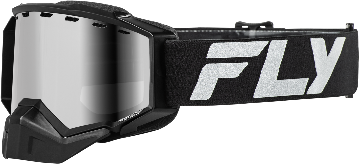 Fly Racing Zone Elite Snow Goggle Black/Silver with Silver Mirror Polarized Smoke Lens - Part #FLB-24ZP1
