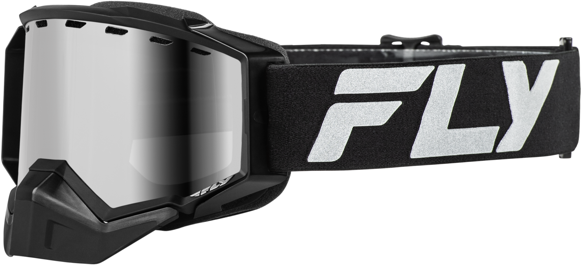 Fly Racing Zone Elite Snow Goggle Black/Silver with Silver Mirror Polarized Smoke Lens - Part #FLB-24ZP1