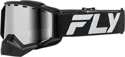 Fly Racing Zone Elite Snow Goggle Black/Silver with Silver Mirror Polarized Smoke Lens - Part #FLB-24ZP1
