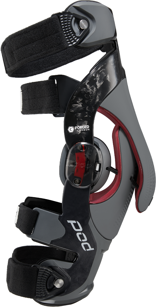 POD K8 3.0 Knee Brace Carbon Right Large - Lightweight Forged Carbon Frame with Adaptive Fit and Impact Protection