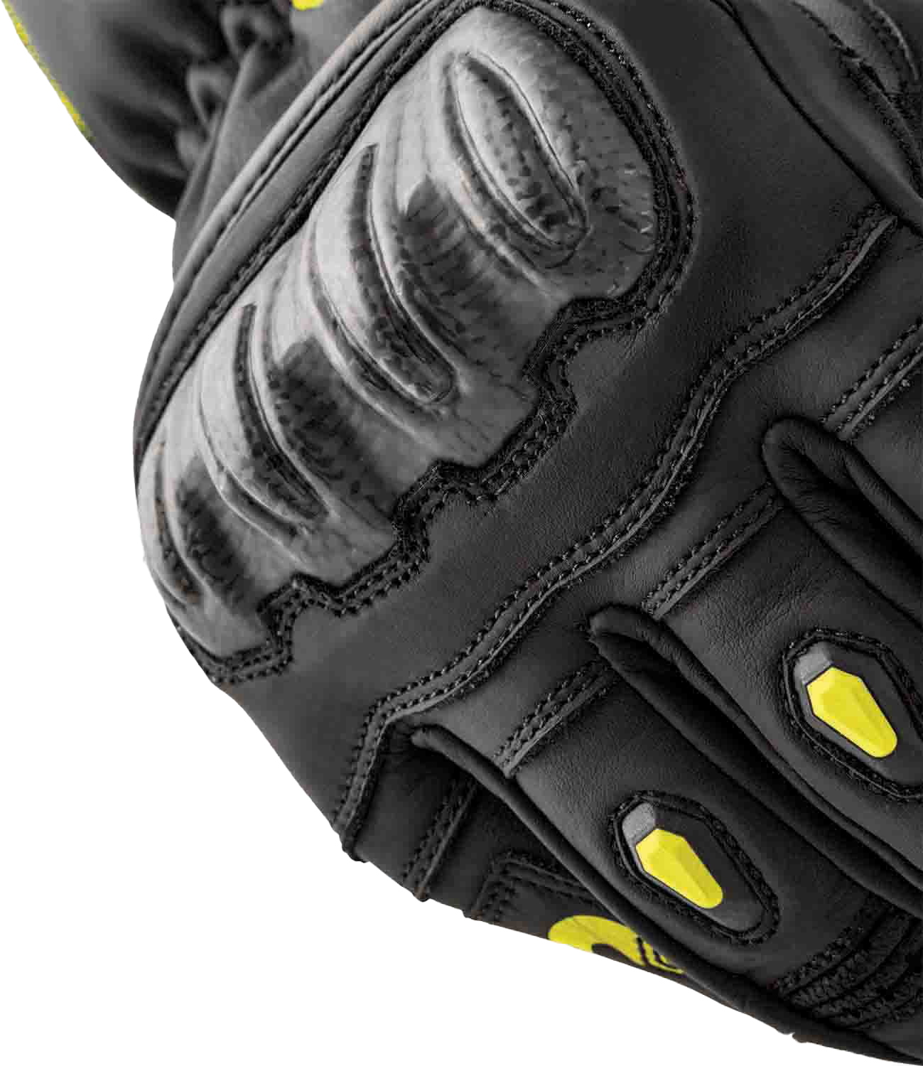 RST S1 Leather Gloves Black and Fluorescent Yellow - Small