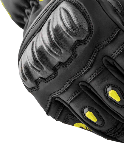 RST S1 Leather Gloves Black and Fluorescent Yellow - Small