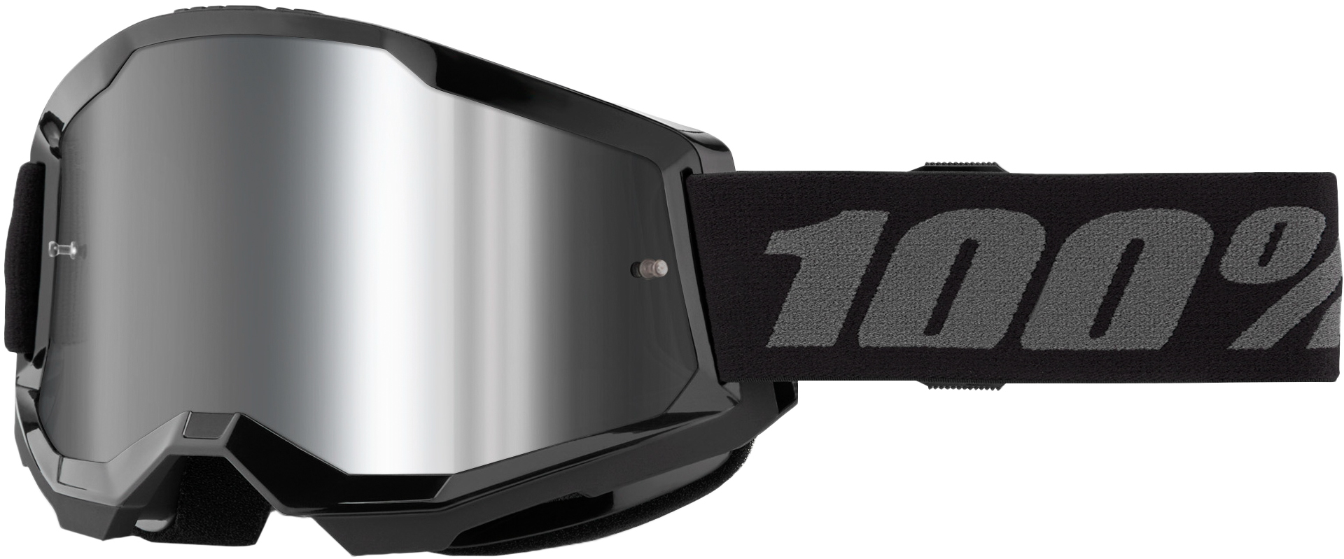 100-Percent Strata 2 Junior Goggle Black Mirror Silver Lens - Youth MTB and MTB Goggles