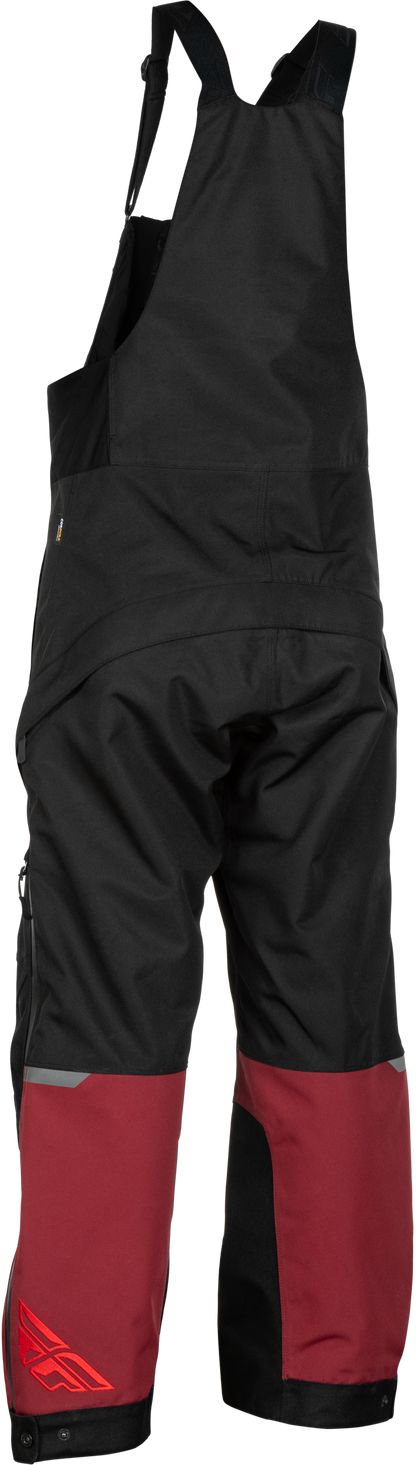 Fly Racing Women's Carbon Bibs Merlot/Red 2X – Weatherproof Snow Gear with Reinforced Durability