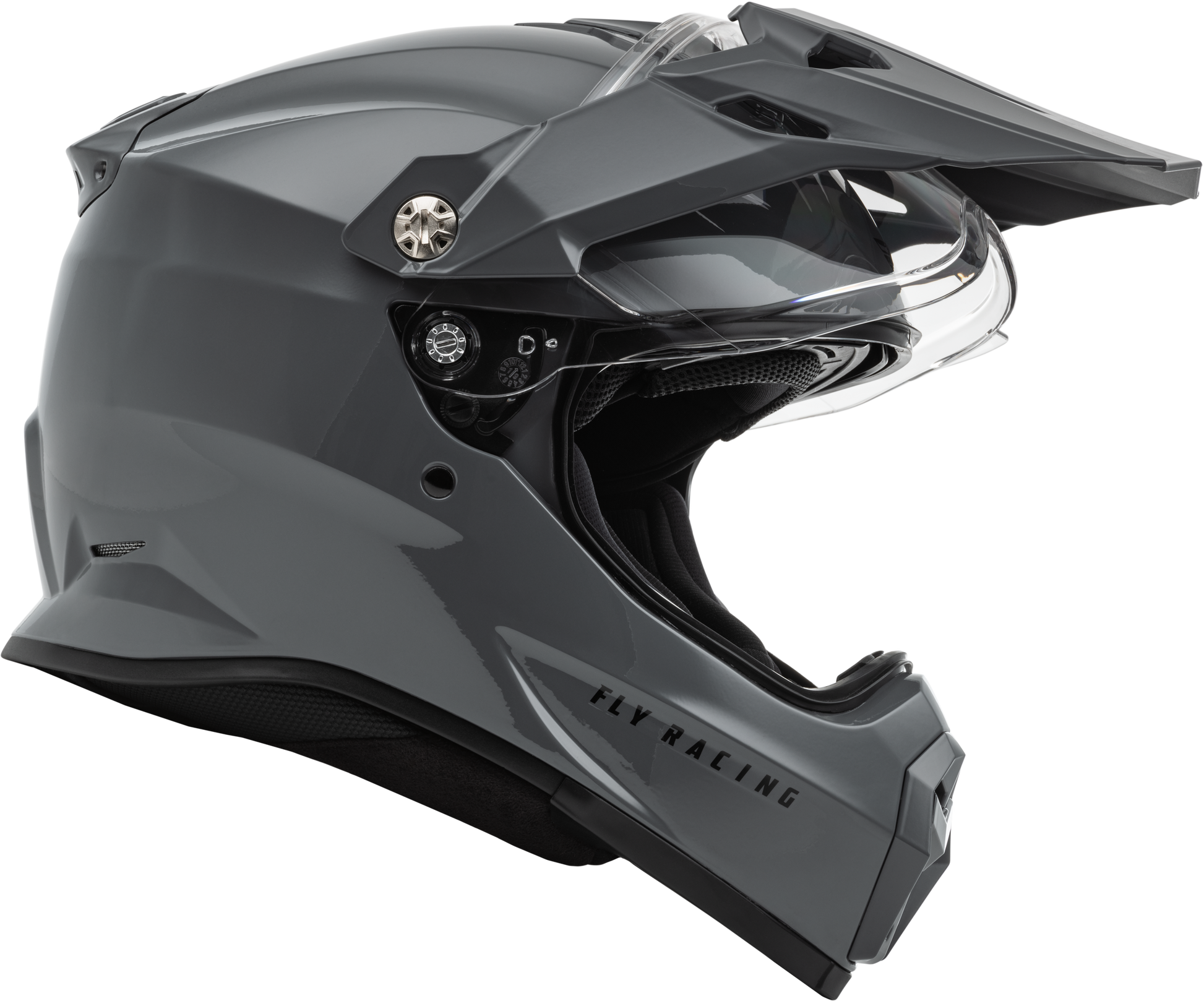 Fly Racing Trekker Solid Grey Helmet XL with Integrated Sunshade and Advanced Safety Features