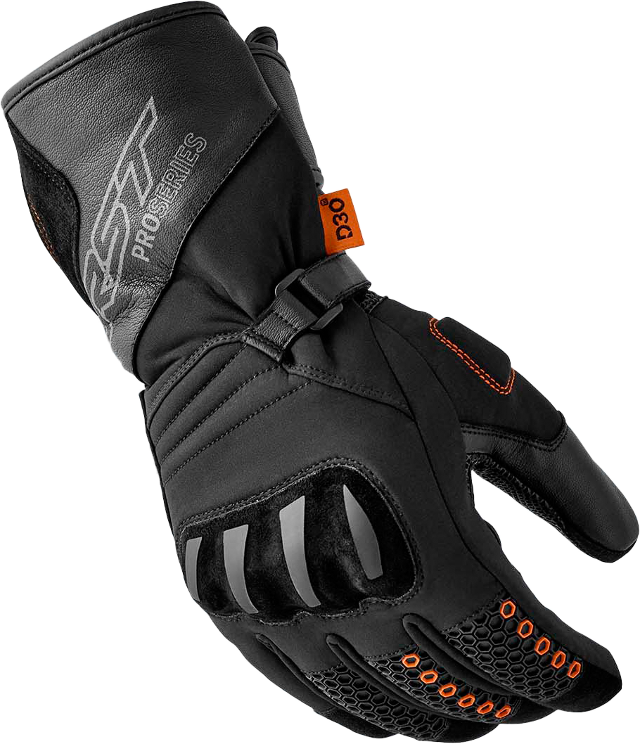 RST Women's Arctic D3O WP Gloves Black Textile - Thermal Waterproof Impact-Resistant Gloves