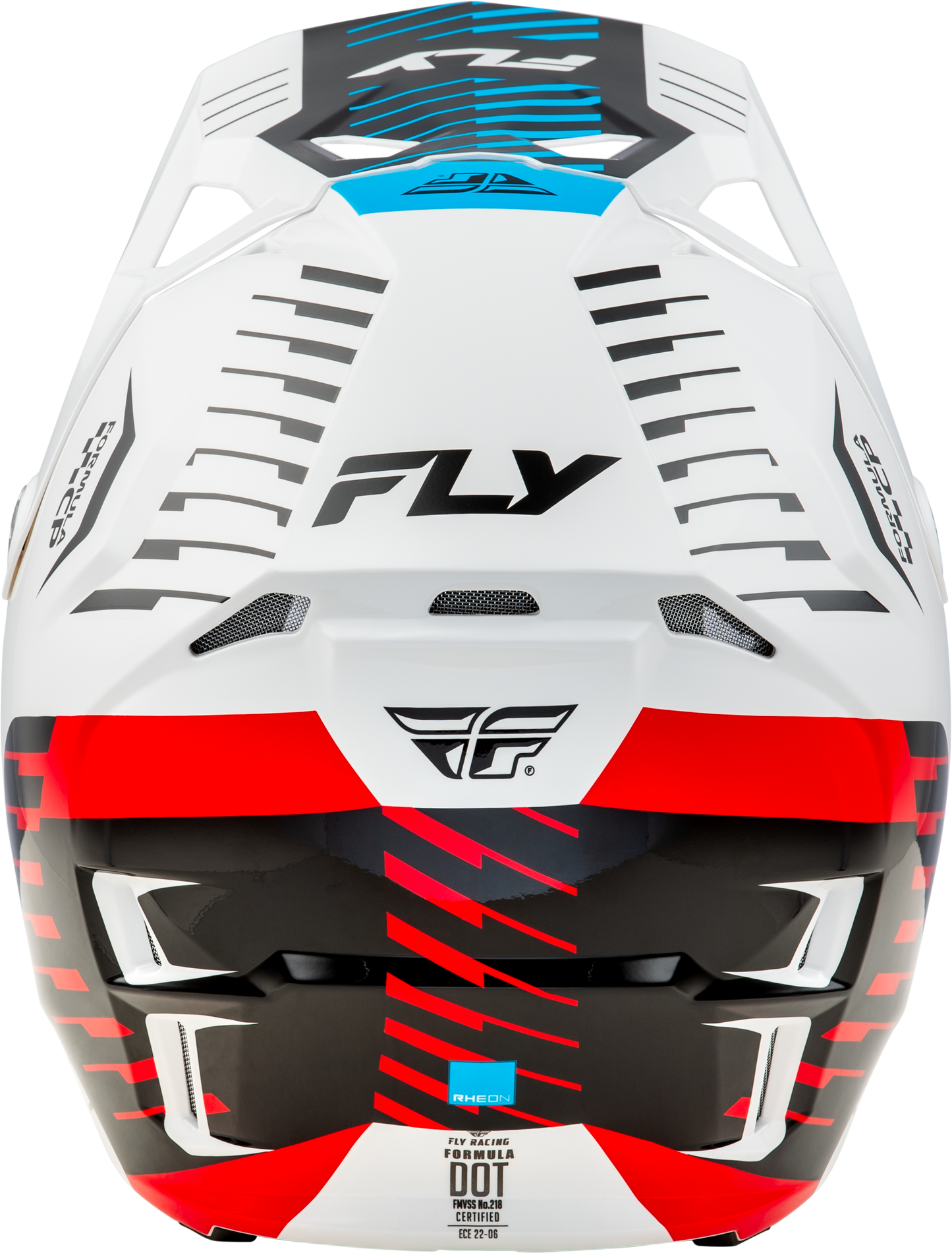 FLY RACING YOUTH FORMULA CP SLICE HELMET WHITE/RED/CYAN YL'YL