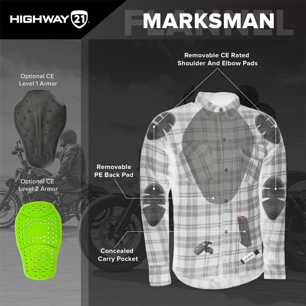 Highway 21 Marksman Flannel Black/Grey Lg