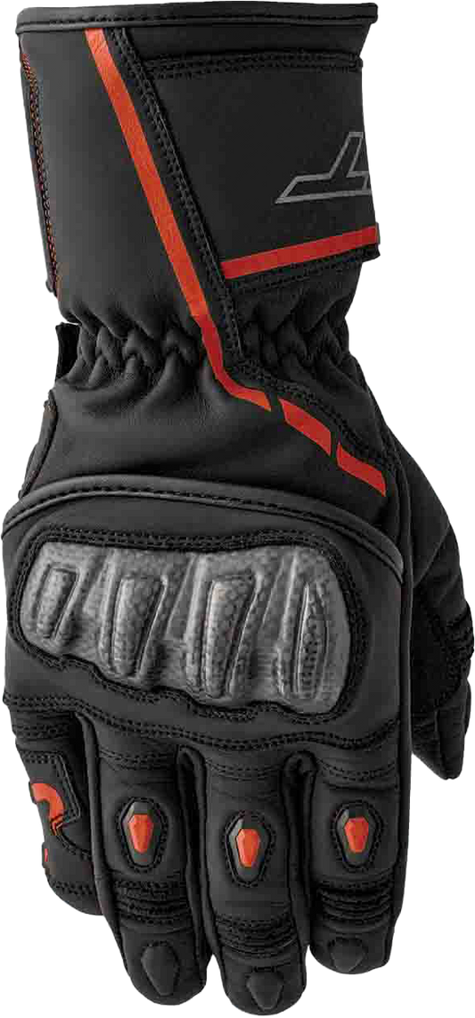 RST S1 Leather Gloves Black and Red, Size XL – Sporty Motorcycle Protection and Comfort