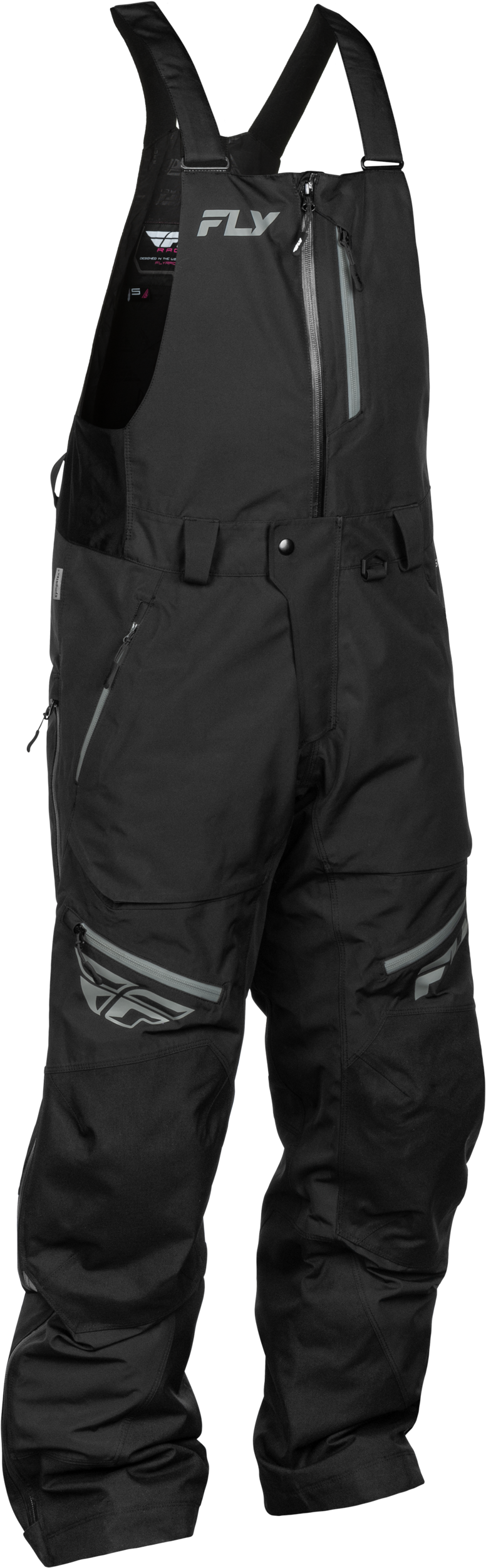 Fly Racing Incline Bib Black/Grey XL - High-Performance Motocross Gear