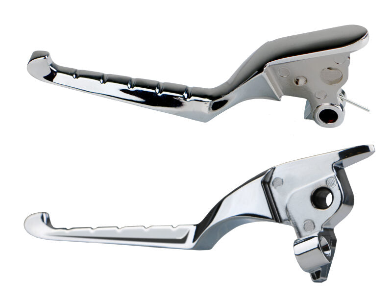 Kuryakyn Enygma Levers for Harley Davidson Touring Models – Chrome and Black Finish, Part Number kur10182-1