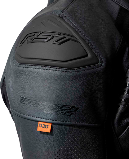 RST TracTech Evo D3O Leather Motorcycle Jacket Black - Part 103635BLK-56