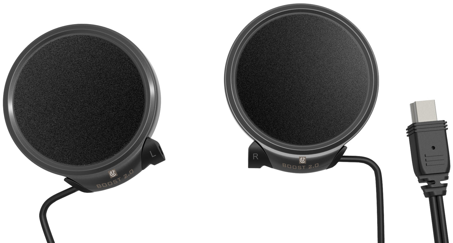 UCLEAR Amp Go2 Bluetooth Helmet Audio System - Single & Dual Rider Intercom with Noise Cancellation
