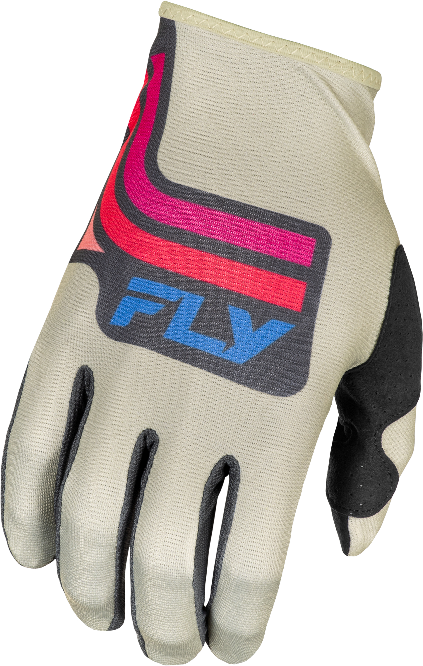 Fly Racing Lite Vice Gloves Light Grey/Pink/Coral XS – Ultra-Lightweight Race Gloves with Touch Screen Compatibility
