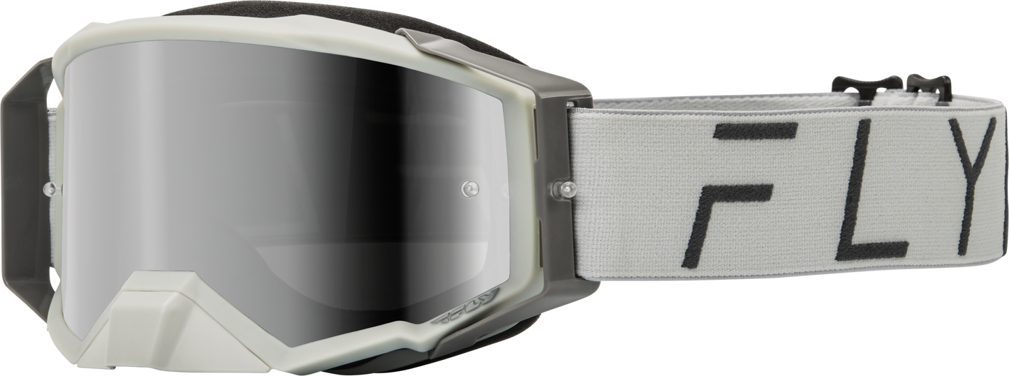 Fly Racing Zone Pro Goggle with Grey Mirror/Smoke Lens - Durable Polycarbonate Frame, Quick-Change Lens System