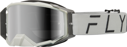 Fly Racing Zone Pro Goggle with Grey Mirror/Smoke Lens - Durable Polycarbonate Frame, Quick-Change Lens System