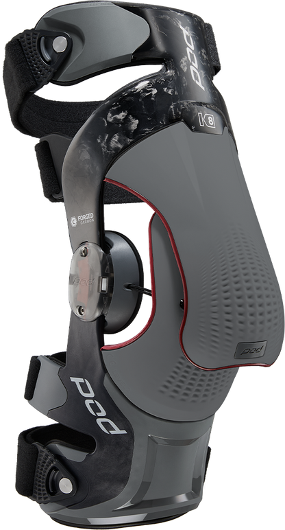POD K8 3.0 Knee Brace Carbon Right Large - Lightweight Forged Carbon Frame with Adaptive Fit and Impact Protection