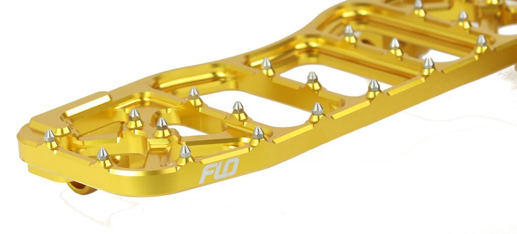 FLO MOTORSPORTS V5 Floorboards Gold for Harley Davidson - Part Number FPEG-800V5GLD