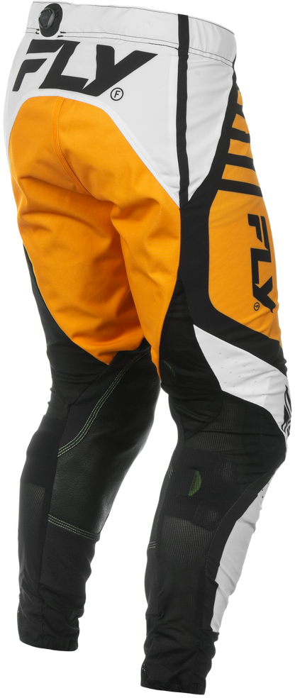 Fly Racing Lite Pants White/Black/Mustard Size 30 – Lightweight Motorcycle Riding Pants with Advanced Comfort and Protection