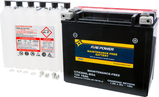 Fire Power CTX20HL-BSA Maintenance Free Sealed 12V Motorcycle and ATV Battery