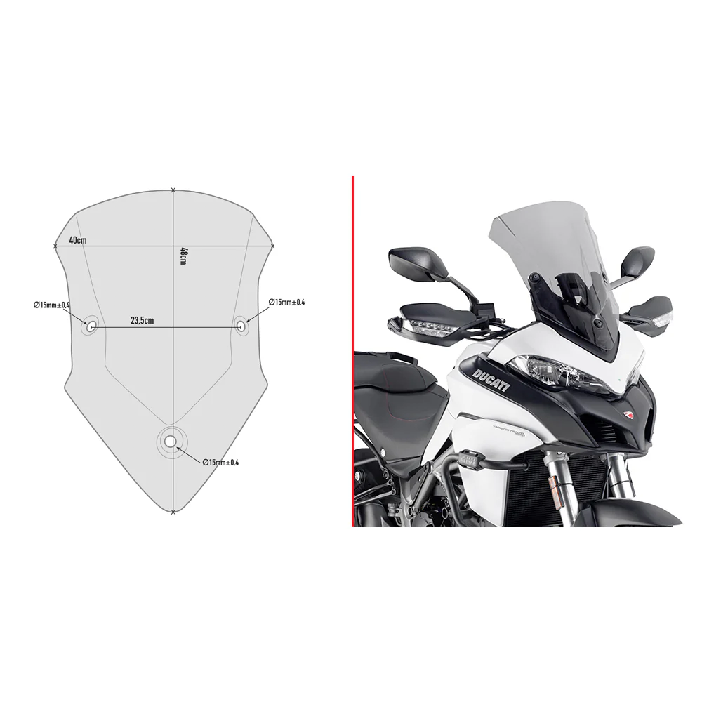 GIVI D7406S Smoke Windshield for Motorcycle - Enhanced Wind Protection and Style