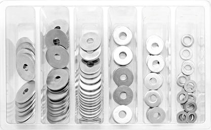 BOLT M6 Fender Washer Assortment Kit - 120 Pieces, Durable Steel Construction