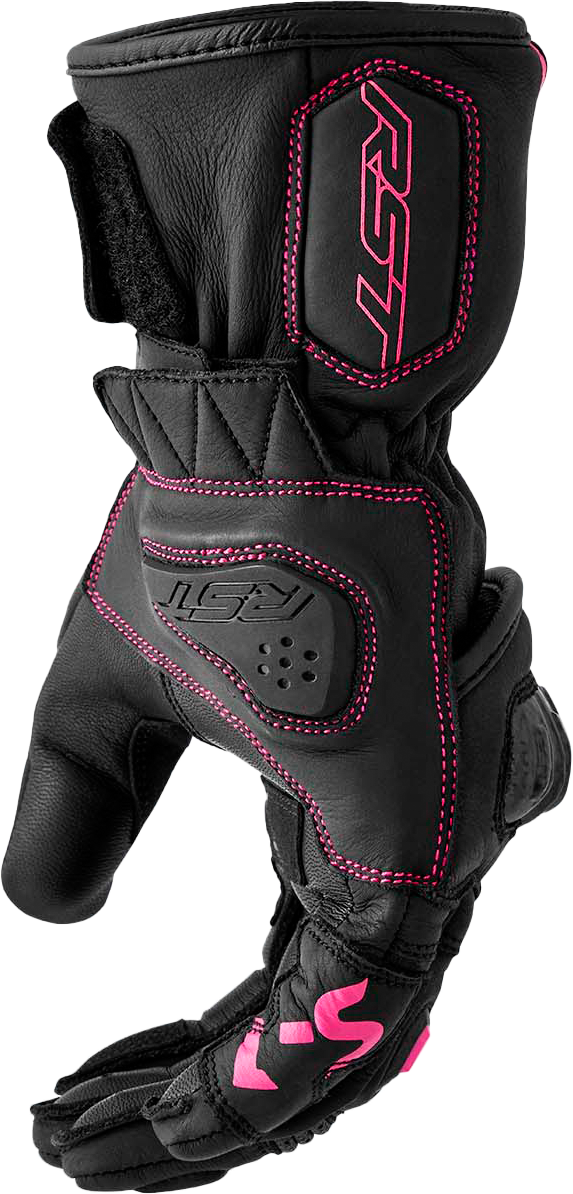 RST Women’s S1 Leather Glove Black and Pink, Large - Part Number 103653PNK-08