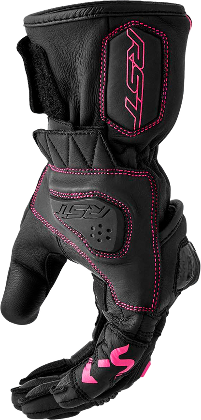 RST Women’s S1 Leather Glove Black and Pink, Large - Part Number 103653PNK-08